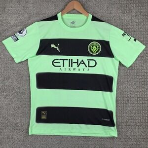 Puma Manchester City FC 2022-23 Third Jersey Mens Large Green Black Ultraweave